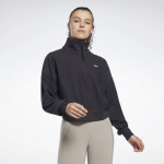 QUARTER ZIP MIDLAYER SWEATSHIRT - SVARTUR